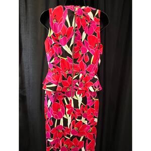 kate spade Black Dress with Red and Pink Floral Print